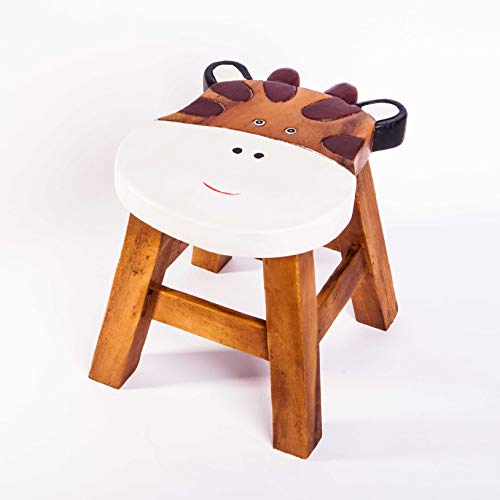 Kinderhocker, Schemel, Kinderstuhl massiv aus Holz mit Tiermotiv Giraffe, 25 cm Sitzhöhe für unsere Kindersitzgruppe