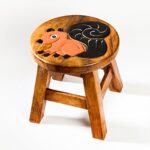 Children's stool, stool, children's chair solid wood with animal motif squirrel, 25 cm seat height for our children's seating group