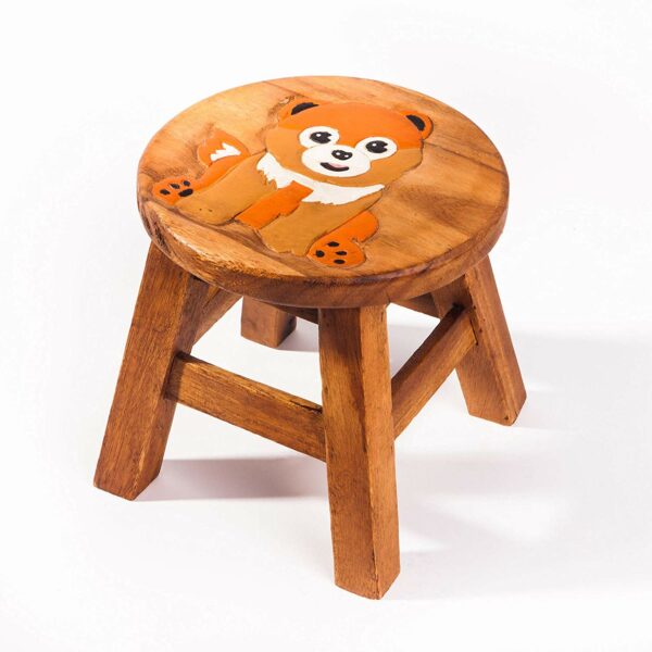Kinderhocker, Schemel, Kinderstuhl massiv aus Holz mit Tiermotiv Hund 2, 25 cm Sitzhöhe für unsere Kindersitzgruppe