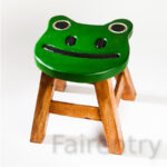 Kinderhocker, Schemel, Kinderstuhl massiv aus Holz mit Tiermotiv Frosch, 25 cm Sitzhöhe für unsere Kindersitzgruppe