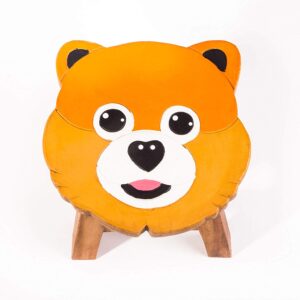 Children's stool, stool, children's chair solid wood with animal motif bear, teddy, teddy bear for our children's seating group