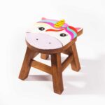 Robusto sgabello per bambini con motivo unicorno, altezza seduta 25 cm