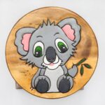 Children's stool, stool, children's chair solid wood with animal motif koala bear, 25 cm seat height for our children's seating group